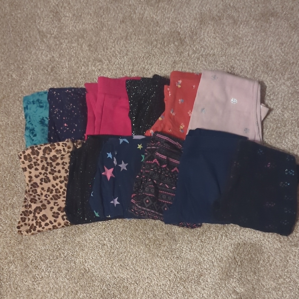 Colorful Patterned Leggings Collection Lot Of 12